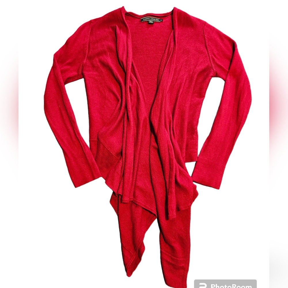 Sandra Angelozzi shawl sweater Open cardigan sz S small Silk Cashmere mix